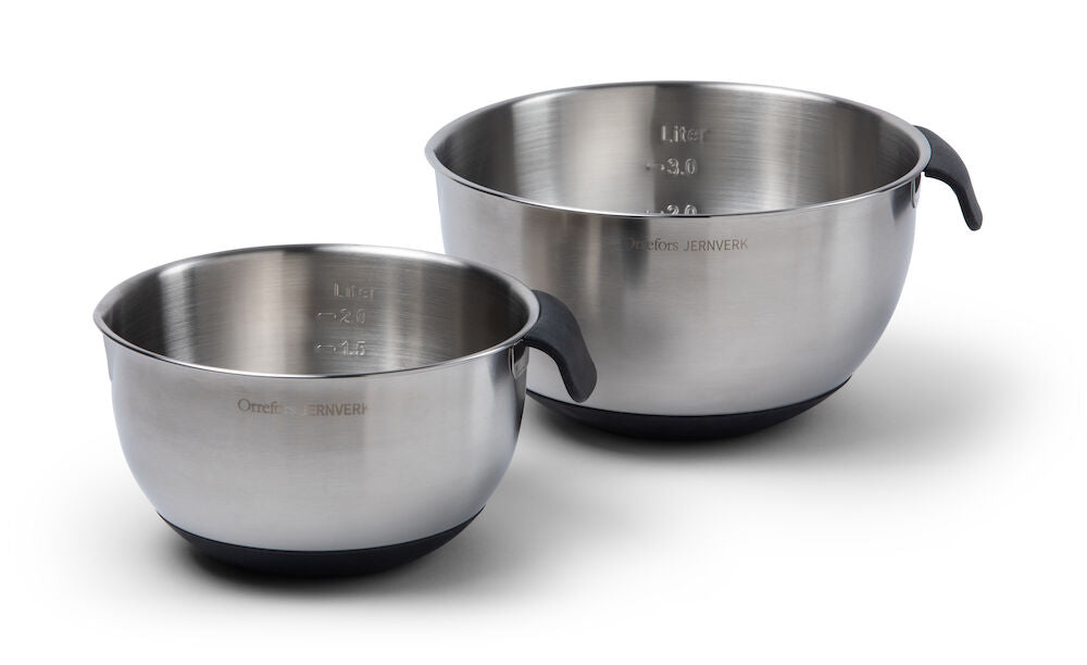 Skål Stainless med Silikon 2-pack